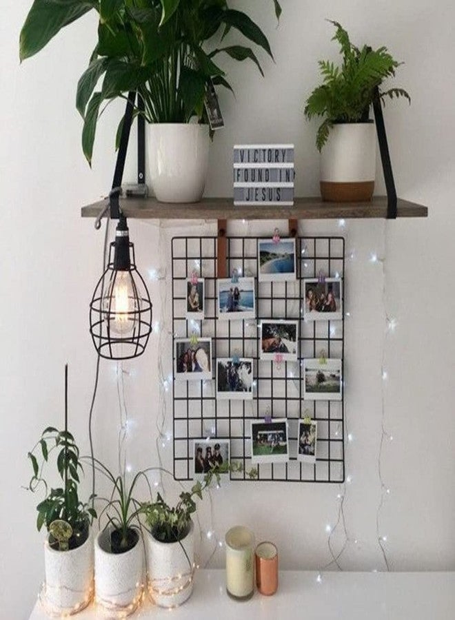 PIKIFY DIY Steel Grid Photo Frame for Wall [40 * 40 cm] Clip Holder Photo Frame,Multi Functional Creative Mesh Wall Grid [ Made in India ] (1, Black), Metal - Image 1